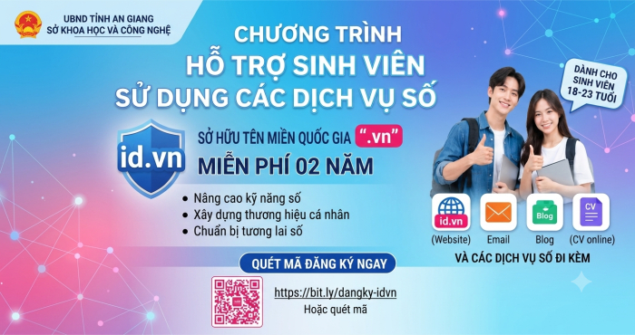 THÔNG BÁO: CHƯƠNG TRÌNH HỖ TRỢ SINH VIÊN SỬ DỤNG CÁC DỊCH VỤ SỐ VÀ TÊN MIỀN QUỐC GIA ".vn"
